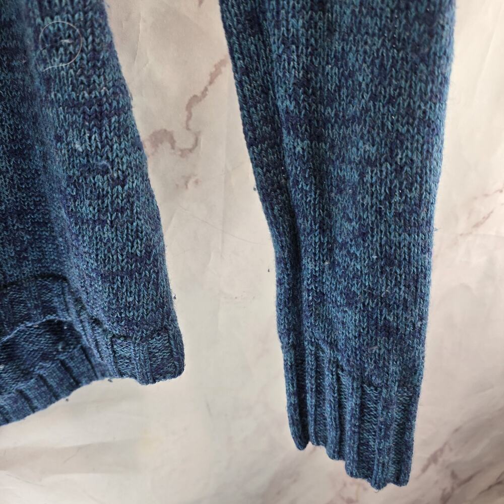 Toad & Co Sweater Womens XL Blue Merino Wool Marked Elbow Patches Roll Neck - Picture 5 of 13